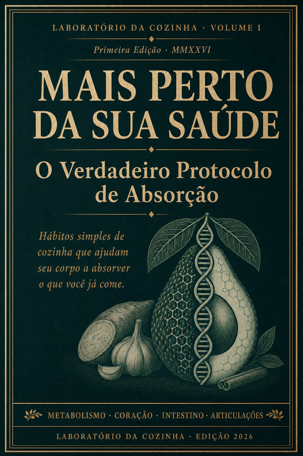 Capa do livro: O Verdadeiro Protocolo de Absorção, Desbloqueie a Absorção Máxima, por Laboratório da Cozinha